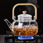 34 oz Borosilicate Glass Teapot with Wood Handle & Infuser