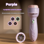 Kids Flashlight Projector Toy – Animal, Dinosaur & Marine Patterns - purple+4 Projector Cards