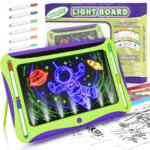LED Light-Up Drawing Board with 9 Double-Sided Cards & Markers