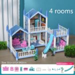 4-Story Dollhouse Playset with 4 Dolls & Furniture for Kids