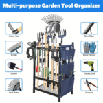 Heavy-Duty Metal Garden Tool Organizer – Holds 35 Long-Handled Tools