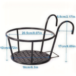3-Pack Hanging Metal Flower Pot Racks for Railings & Fences
