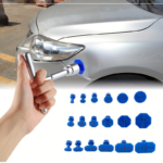 37-Piece Car Dent Repair Kit – Silver T-Bar Puller with 36 Blue Tabs