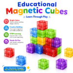 35-Piece Clear Magnetic Building Cubes 1-Inch / 0.98&quote; for Kids
