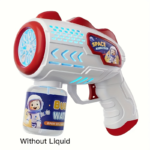 Automatic Space Light-Up Bubble Gun – Electric Kids Bubble Machine - Red