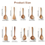 10-Piece Natural Wooden Kitchen Utensil Set – Non-Stick Cooking Spoons