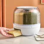 360° Rotating Rice Dispenser 19 lbs – 6-Grid Grain Storage