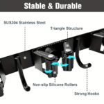 Stainless Steel Mop and Broom Holder – Heavy-Duty Wall Mount Rack