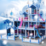 4-Story Dollhouse Playset with 4 Dolls & Furniture for Kids