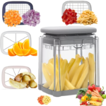4-Blade Vegetable Grater & Mandoline Slicer Set - Grey