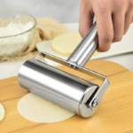 Stainless Steel Double-Head Rolling Pin – Non-Stick T-Bar Dough Roller - Stainless Steel