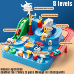 Car Adventure Track Playset with 6 Mini Cars & Helicopter