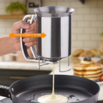 Stainless Steel Pancake Batter Dispenser & Funnel with Stand