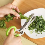 5-Blade Stainless Steel Herb & Scallion Scissors with Cleaning Comb