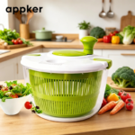 1.3-Gallon Manual Salad Spinner & Vegetable Washer Basket - Green 1.32gal Dehumidifier Upgraded Version