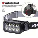Super Bright Rechargeable LED Headlamp – 6 Modes & 120° Tilt