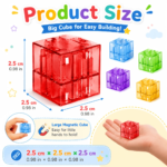 35-Piece Clear Magnetic Building Cubes 1-Inch / 0.98&quote; for Kids