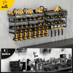 Heavy-Duty Wall-Mount Power Tool Organizer – Iron Storage Rack