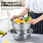 2-Piece Stainless Steel Micro-Pore Colander & Mixing Bowl Set