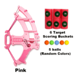 Kids Soft Foam Ball Shooting Toy Set – Safe Blaster Game for Ages 3+ - Pink bow