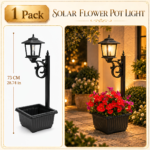 Solar Flower Pot Light 1/2-Pack – Vintage Planter Pathway Lamp - 1pc