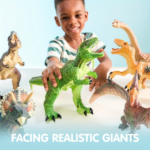 6-Piece Soft Jumbo Dinosaur Figures with Educational Book Ages 1+
