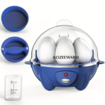 Double Layer Electric Egg Cooker & Steamer with Auto Shut-Off - Blue