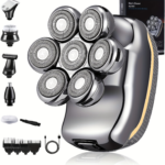 6-in-1 Bald Head Shaver for Men with 7 Rotary Heads - charcoal gray