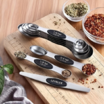 8-Piece Magnetic Stainless Steel Measuring Spoons Set