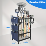 Heavy-Duty Metal Garden Tool Organizer – Holds 35 Long-Handled Tools