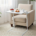Adjustable Foldable TV Tray Table – 6 Heights & 3 Tilt Angles - 1ps White