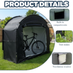 Outdoor Bicycle & Motorcycle Storage Shed Fits 2–4 Bikes