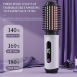 2-in-1 Cordless Hair Straightener & Curling Brush with LCD